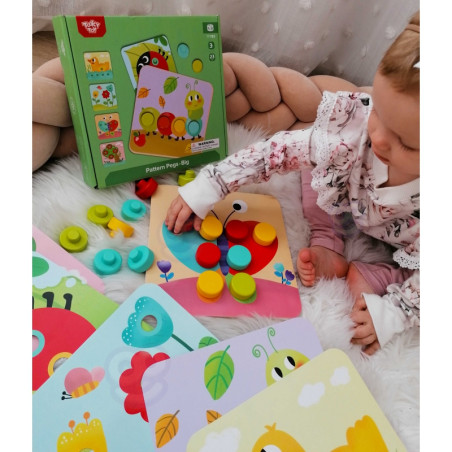 TOOKY TOY dėlionės kaladėlės vaikams gyvūnams atitikti mokymosi spalvų formos + lentos