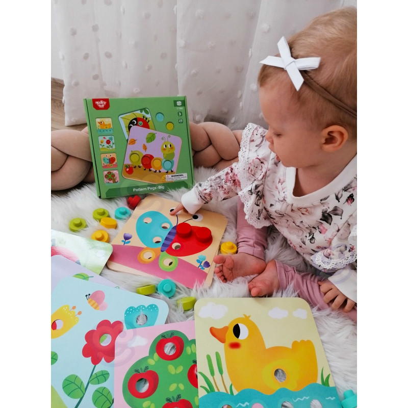 TOOKY TOY dėlionės kaladėlės vaikams gyvūnams atitikti mokymosi spalvų formos + lentos