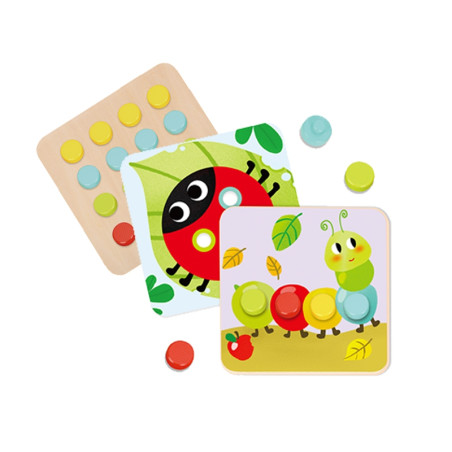 TOOKY TOY dėlionės kaladėlės vaikams gyvūnams atitikti mokymosi spalvų formos + lentos