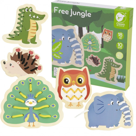 KLASIKINIS PASAULIS Mediniai nėriniai Susipynę Sriegimo Gyvūnų virvė 10 vnt.