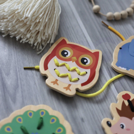 KLASIKINIS PASAULIS Mediniai nėriniai Susipynę Sriegimo Gyvūnų virvė 10 vnt.