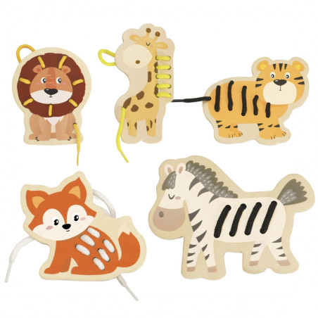 CLASSIC WORLD Mediniai batų raišteliai susipynę sriegimo gyvūnai Afrika 10 vnt.