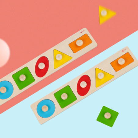 CLASSIC WORLD MONTESSORI Dėlionė vaikams Mokymasis Formos Figūros Spalvos 7 vnt.