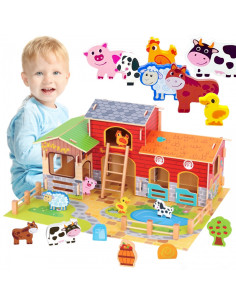 WOOPIE GREEN Mega Farm Фигурки животных: коровник, курятник, 18 шт.