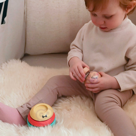 TOOKY TOY Medinė dėlionė Piramidės formos Meškiukas 11 vnt.