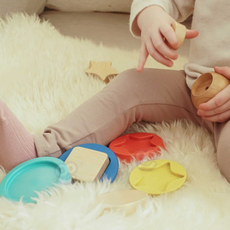 TOOKY TOY Medinė dėlionė Piramidės formos Meškiukas 11 vnt.