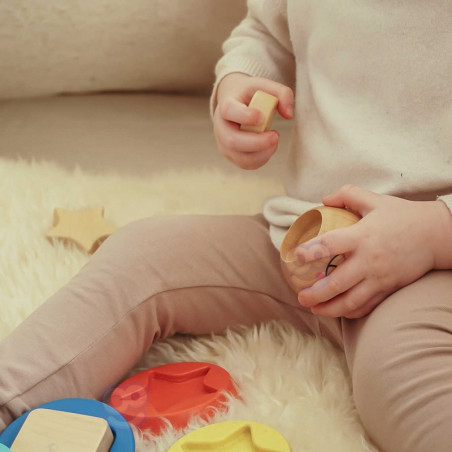 TOOKY TOY Medinė dėlionė Piramidės formos Meškiukas 11 vnt.