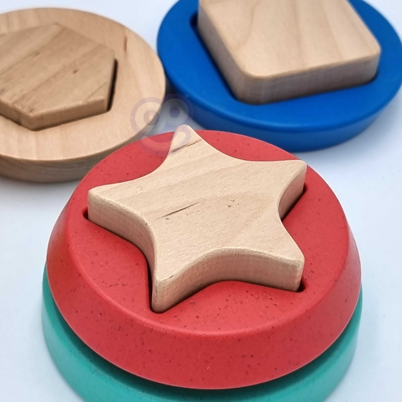 TOOKY TOY Деревянный пазл в форме пирамидки Плюшевый мишка 11 шт.