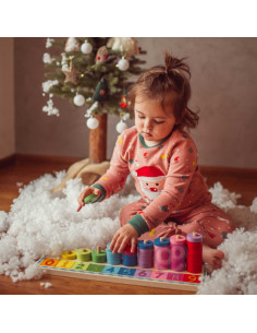 WOOPIE GREEN Montessori skaičiavimo ir spalvų dėlionė 56 vnt. 2