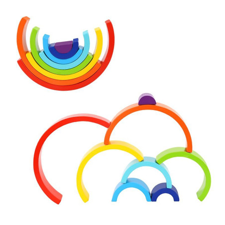 TOOKY TOY medinės vaivorykštės dėlionės statybiniai blokai Creative Montessori FSC sertifikatas TOOKY TOY medinės vaivorykštės dėlionės statybiniai blokai Creative Montessori FSC sertifikatas