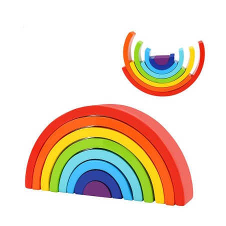 TOOKY TOY medinės vaivorykštės dėlionės statybiniai blokai Creative Montessori FSC sertifikatas TOOKY TOY medinės vaivorykštės dėlionės statybiniai blokai Creative Montessori FSC sertifikatas