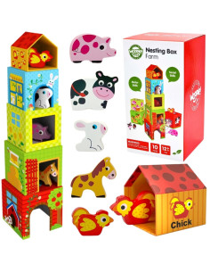 WOOPIE GREEN Puzzle Cube Farm dėžutėse + Figūrėlės 10 vnt.