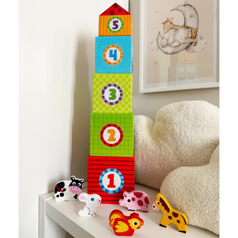 WOOPIE GREEN Puzzle Cube Farm dėžutėse + Figūrėlės 10 vnt.