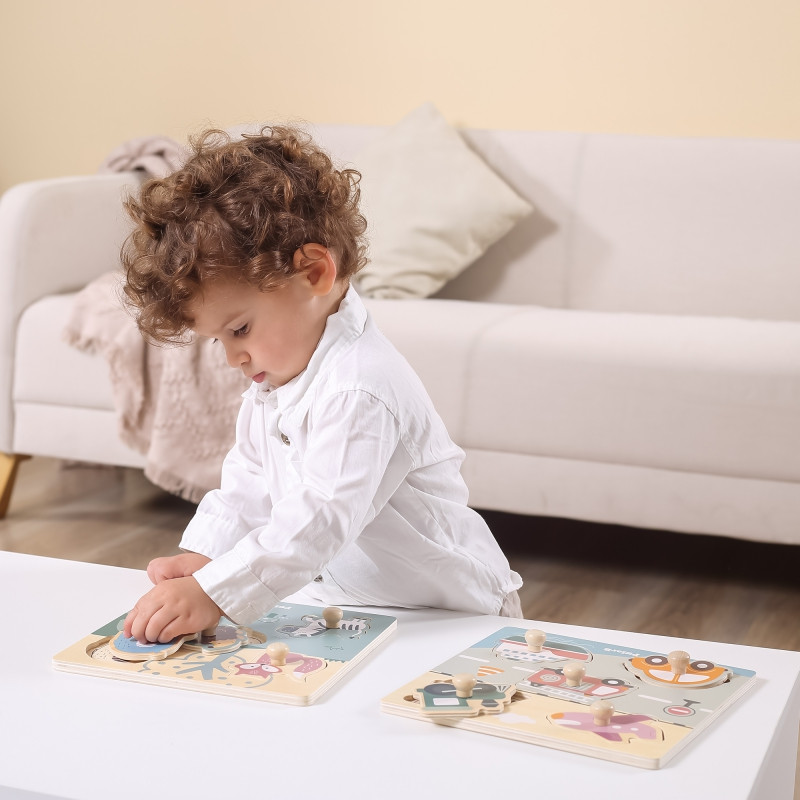 VIGA PolarB medinė dėlionė Gyvūnai su nykščio segtukais