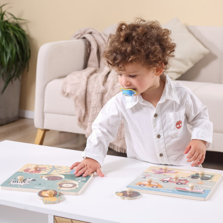 VIGA PolarB medinė dėlionė Gyvūnai su nykščio segtukais