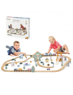 VIGA PolarB medinis vaikiško traukinio bėgis, 90 vnt.