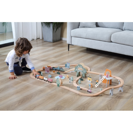 VIGA PolarB Drewniana kolejka dla dzieci Pociąg Tor 90 elementów VIGA PolarB Drewniana kolejka dla dzieci Pociąg Tor 90 elementów