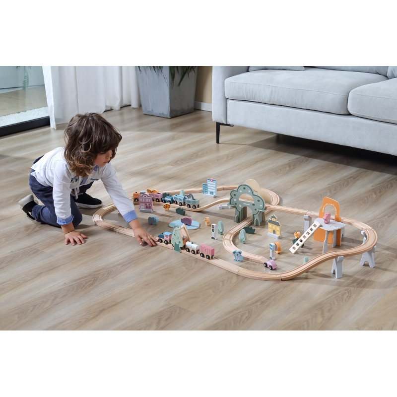 VIGA PolarB medinis vaikiško traukinio bėgis, 90 vnt.