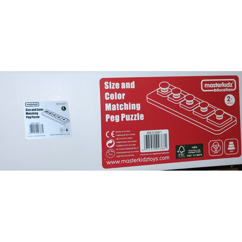 MASTERKIDZ Монтессори-головоломка «Размеры и цвета»