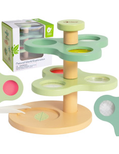 CLASSIC WORLD mikroskopas 2in1 didinamasis stiklas vaikams gamtos pasaulio tyrinėjimui