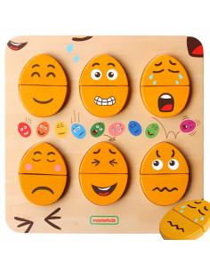 Доска для развития эмоций "Деревянные яйца" от MASTERKIDZ - Какой юмор? Монтессори