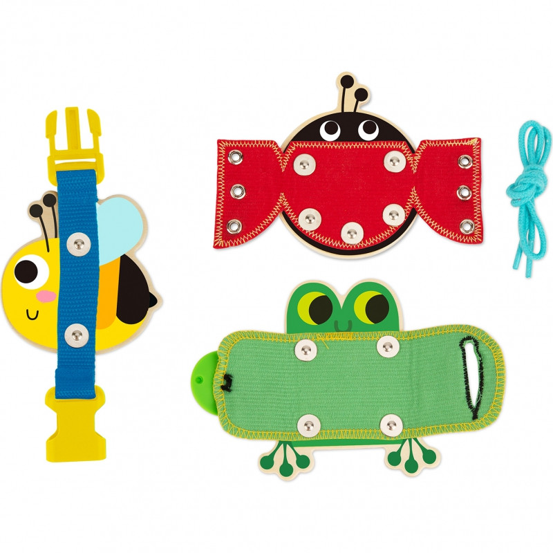 TOOKY TOY medinės mokomosios lentos rūšiavimo treniruočių pratimų stygos sagties sagtis