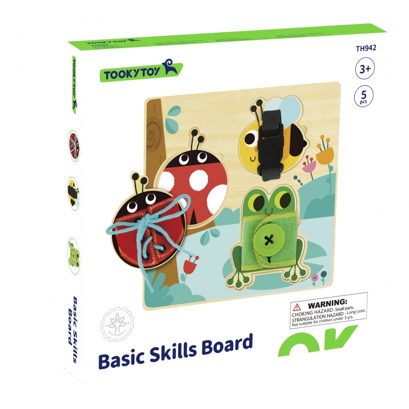 TOOKY TOY medinės mokomosios lentos rūšiavimo treniruočių pratimų stygos sagties sagtis