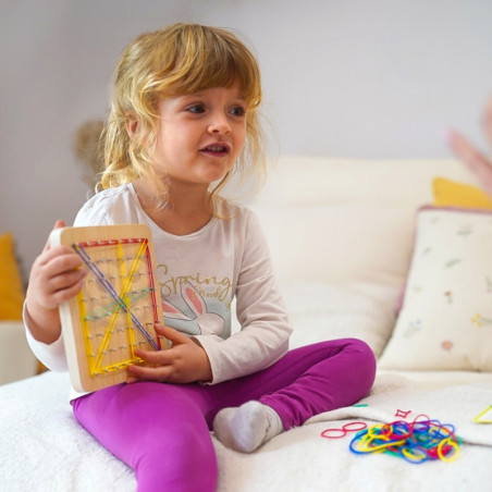 WOOPIE GREEN Geoplan guminėms juostoms Medinė dėlionė 69 vnt. FSC sertifikuota