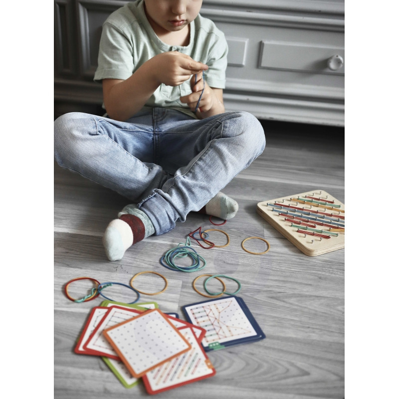 WOOPIE GREEN Geoplan guminėms juostoms Medinė dėlionė 69 vnt. FSC sertifikuota