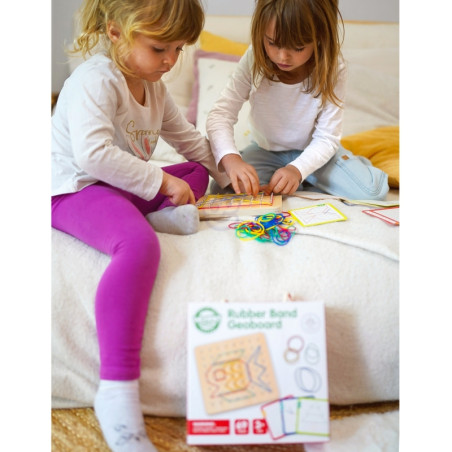 WOOPIE GREEN Geoplan guminėms juostoms Medinė dėlionė 69 vnt. FSC sertifikuota