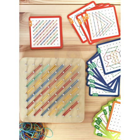 WOOPIE GREEN Geoplan guminėms juostoms Medinė dėlionė 69 vnt. FSC sertifikuota