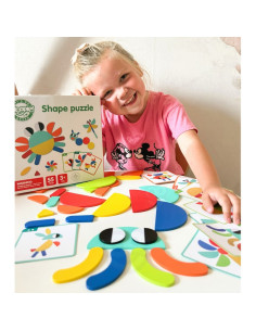 Деревянный пазл Монтессори WOOPIE GREEN, 40 узоров для сборки, 55 деталей, сертифицирован FSC 2