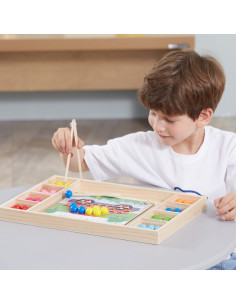 Игра-головоломка Монтессори VIGA «Поймай и подбери деревянный мяч» 2