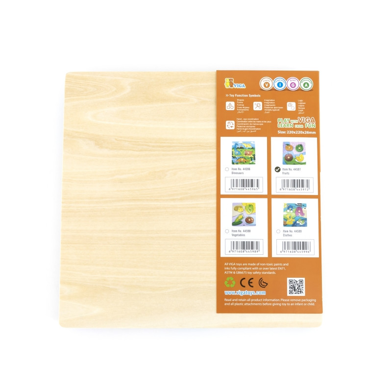 VIGA medinė dėlionė su vaisių segtukais