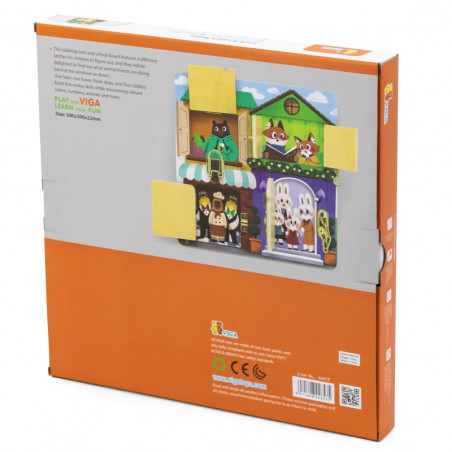 VIGA medinės manipuliavimo lentos atidarymo spynos ir skląsčiai Montessori namas