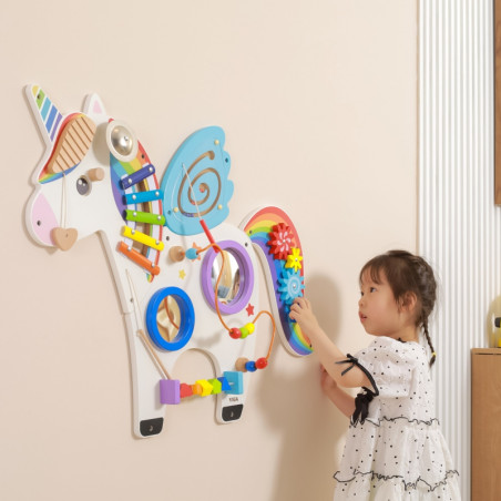 Деревянная сенсорная манипуляционная доска VIGA «Единорог» с сертификатом FSC Монтессори