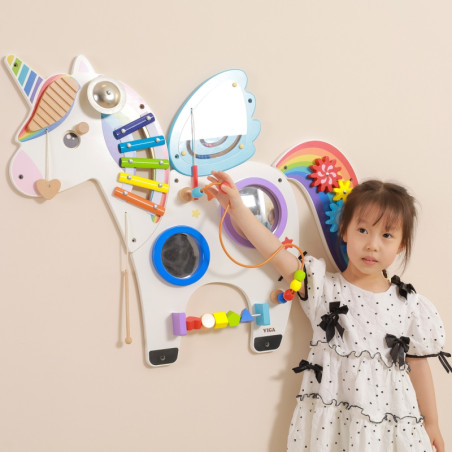 Деревянная сенсорная манипуляционная доска VIGA «Единорог» с сертификатом FSC Монтессори