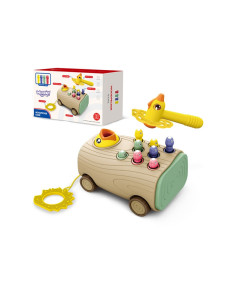 WOOPIE arkadinis žaidimas Woodpecker Worm Hammer 3in1 Baby Puller vežimėlis