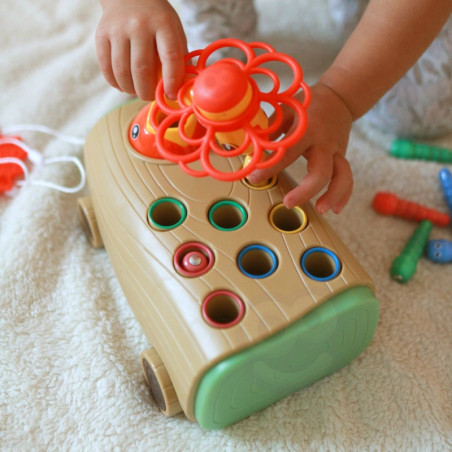 WOOPIE arkadinis žaidimas Woodpecker Worm Hammer 3in1 Baby Puller vežimėlis