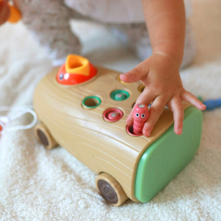 WOOPIE arkadinis žaidimas Woodpecker Worm Hammer 3in1 Baby Puller vežimėlis