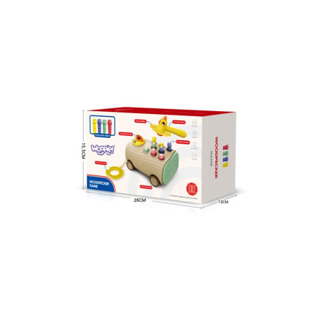 WOOPIE arkadinis žaidimas Woodpecker Worm Hammer 3in1 Baby Puller vežimėlis