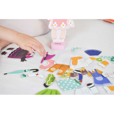 Деревянный магнитный развивающий пазл VIGA