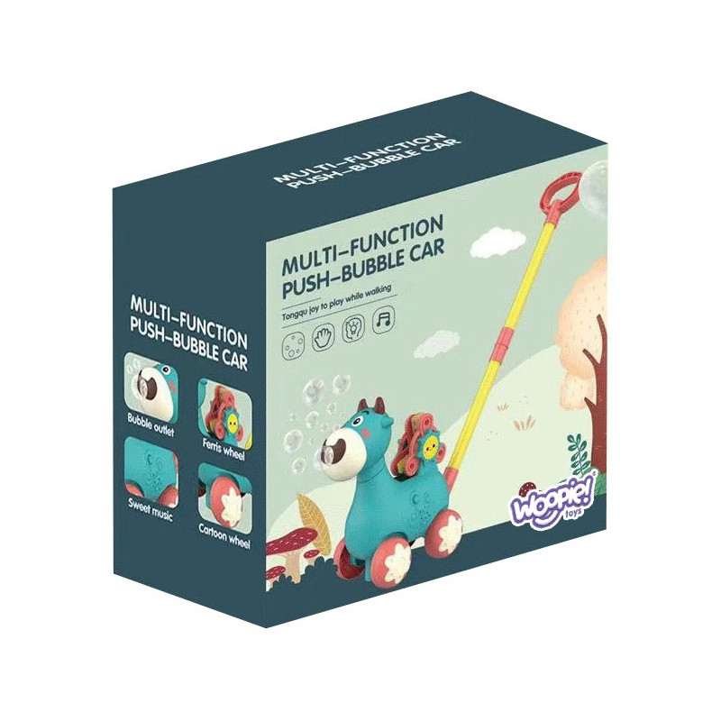 WOOPIE Розовый толкатель коров со звуком и мыльными пузырями