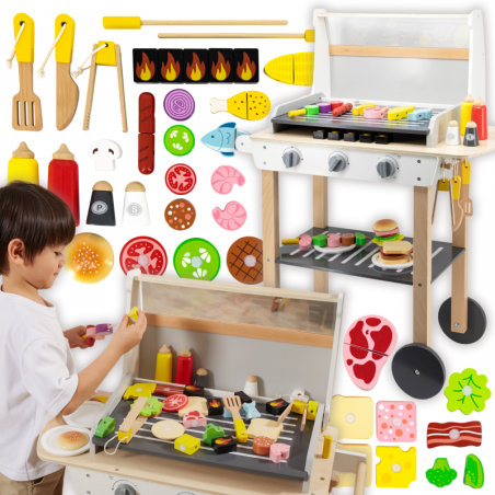 VIGA Большой деревянный гриль для детей + 47 аксессуаров