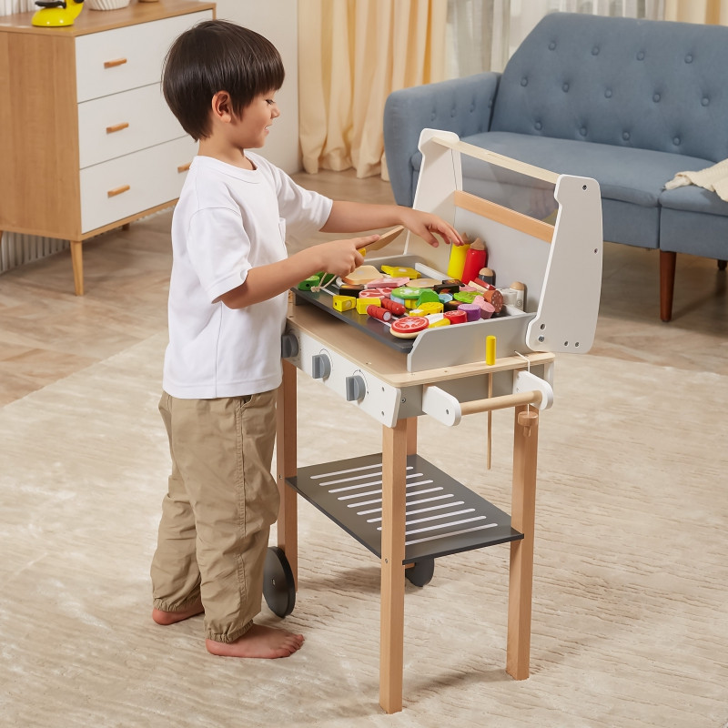 VIGA didelė medinė kepsninė vaikams + 47 priedai