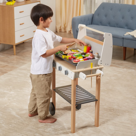 VIGA didelė medinė kepsninė vaikams + 47 priedai