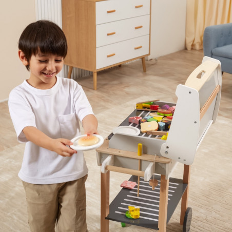 VIGA didelė medinė kepsninė vaikams + 47 priedai