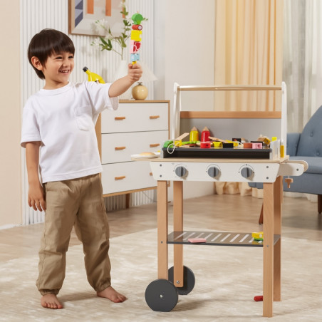 VIGA didelė medinė kepsninė vaikams + 47 priedai