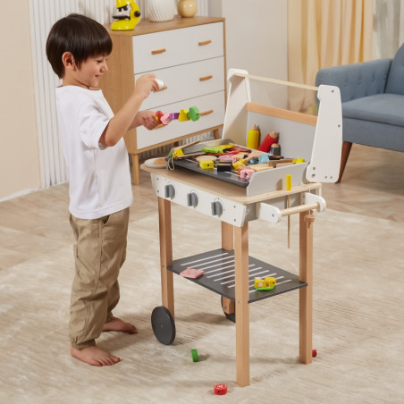 VIGA Большой деревянный гриль для детей + 47 аксессуаров