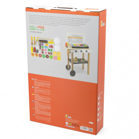 VIGA didelė medinė kepsninė vaikams + 47 priedai